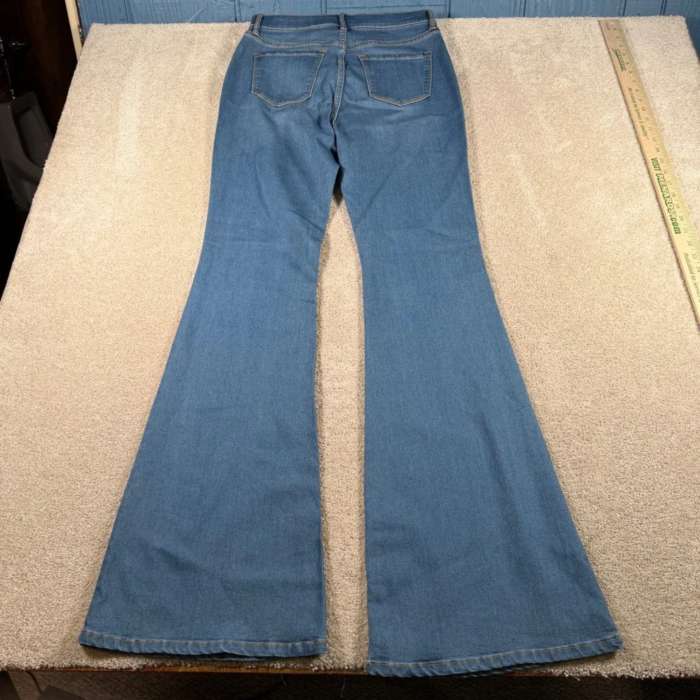 Fashion Nova Flare Jeans Womens 11‎ (28x34) Blue Deep In My Soul High Waisted